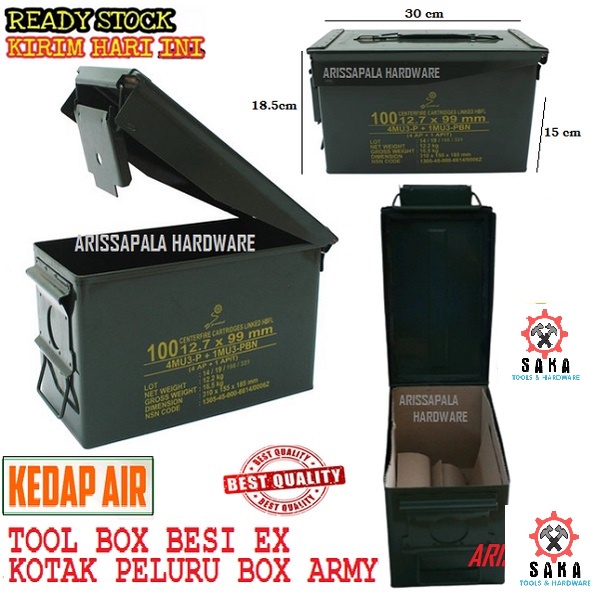 Jual Kotak Box Perkakas Box Peluru Army Tool Box Besi Pindad Tempat Penyimpanan Alat Multifungsi