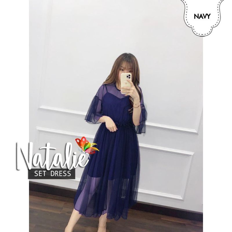 NATALIE SET PARTY DRESS / MIDI DRESS NATALIE CANTIK / DRESS WANITA MODEL BARU / FASHION WANITA KEKINIAN / DRESS WANITA MURAH