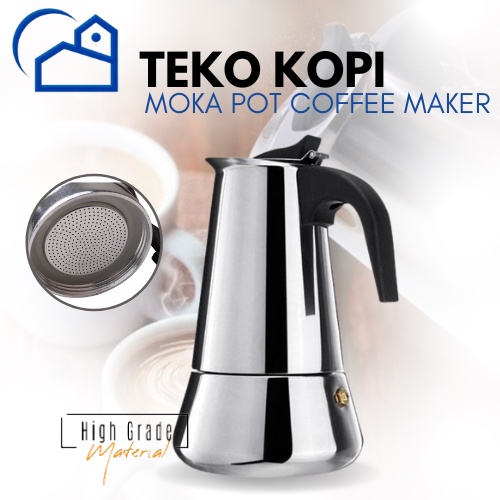 Espresso Maker Moka Pot Stainless Teko Kopi  / Teko Kopi Espresso Stainless Steel  8006