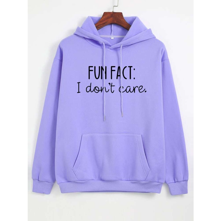 FUN FACT I Dont care Jumper Hoodie II  Sweater Hoodie Trendy II Sweter Oblong Topi Sz M - XL ( Pria &amp; Wanita / Anak &amp; Dewasa )