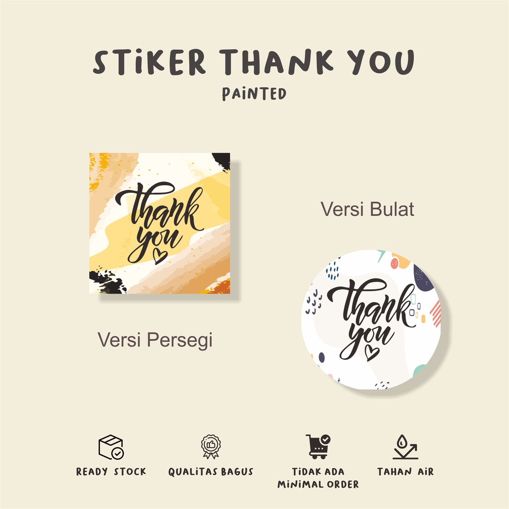 

stiker thank you PAINTED/bisa cutting/label thank you murah