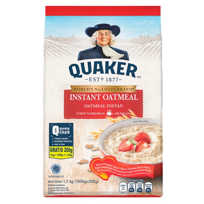 

✿ BISA COD✿ Quaker Instant Oatmeal 1200gr (warna merah) Makanan Sehat Oat