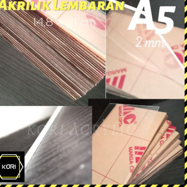 

₫ Akrilik Acrylic Lembaran A5 2 mm Bening 14,8 x 21 cm | Akrilik Potong | Akrilik Lembar ㅾ