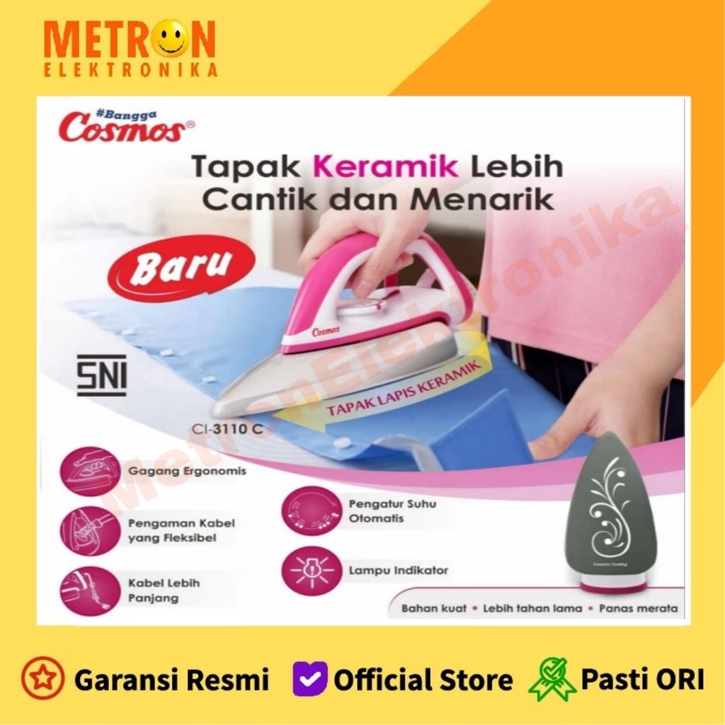 COSMOS CI 3110 C ELECTRIC IRON TAPAK LAPIS KERAMIK / SETRIKA / GOSOKAN / CI3110C