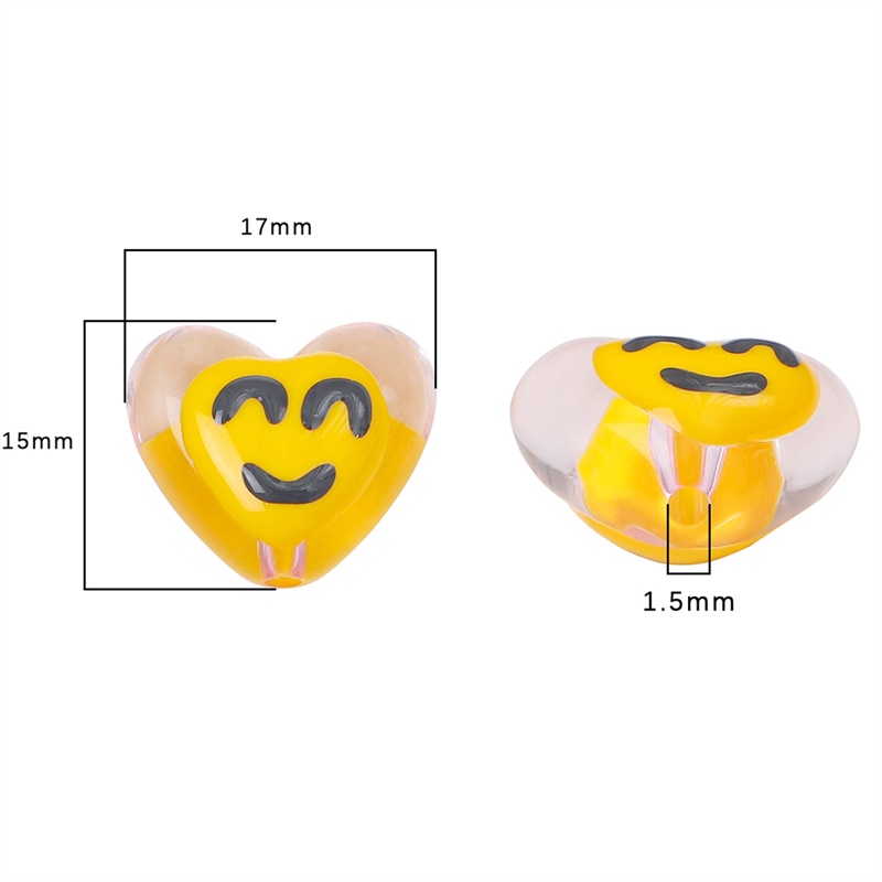 Resin drop oil love beads pattern beads Dengan Manik-Manik Berlubang Manik-Manik Jarak Longgar Digunakan Kalung Anting DIY Membuat Kerajinan Perhiasan