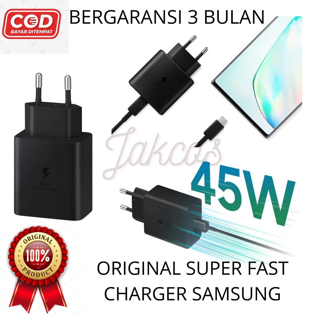 CHARGER SAMSUNG Fast Charging Samsung Galaxy S22 Charger 45W Type C to C Original 100%