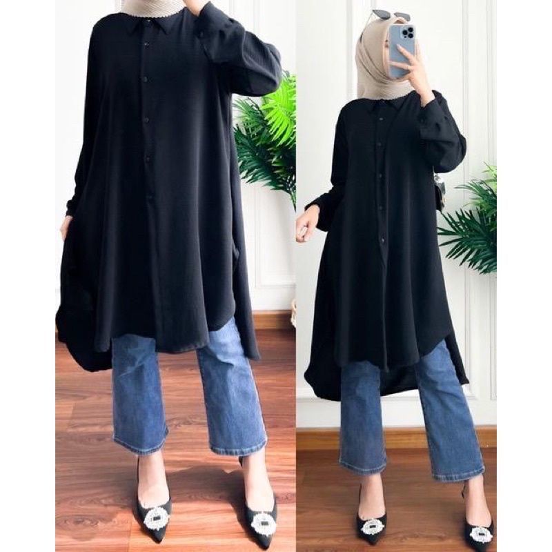 LONG TUNIK OVER SIZE CRINKLE AIRFLOW