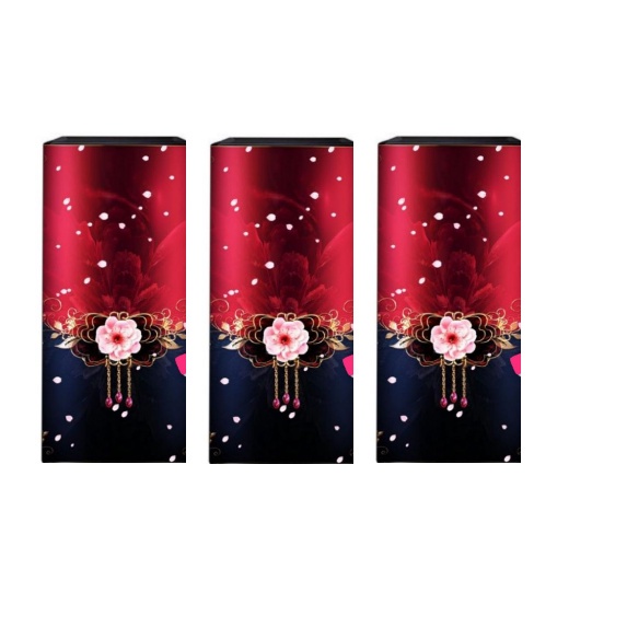 WALLPAPER STIKER FULL BODY KULKAS 2 PINTU KEMBANG MEWAH WYNSTAR