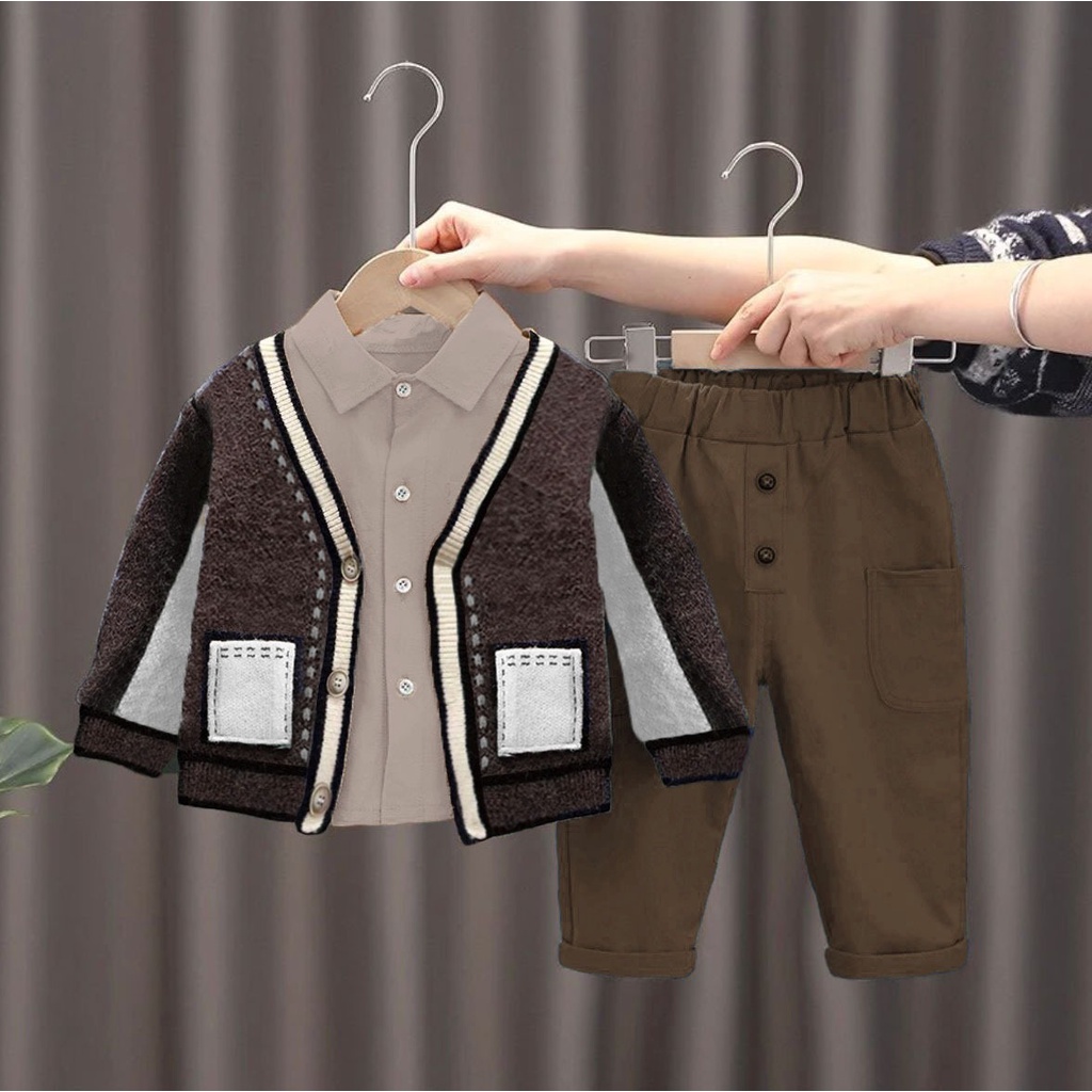 SETELAN BAJU 3 IN 1 ANAK LAKI LAKI TERKEREN UMUR 1-5 TAHUN