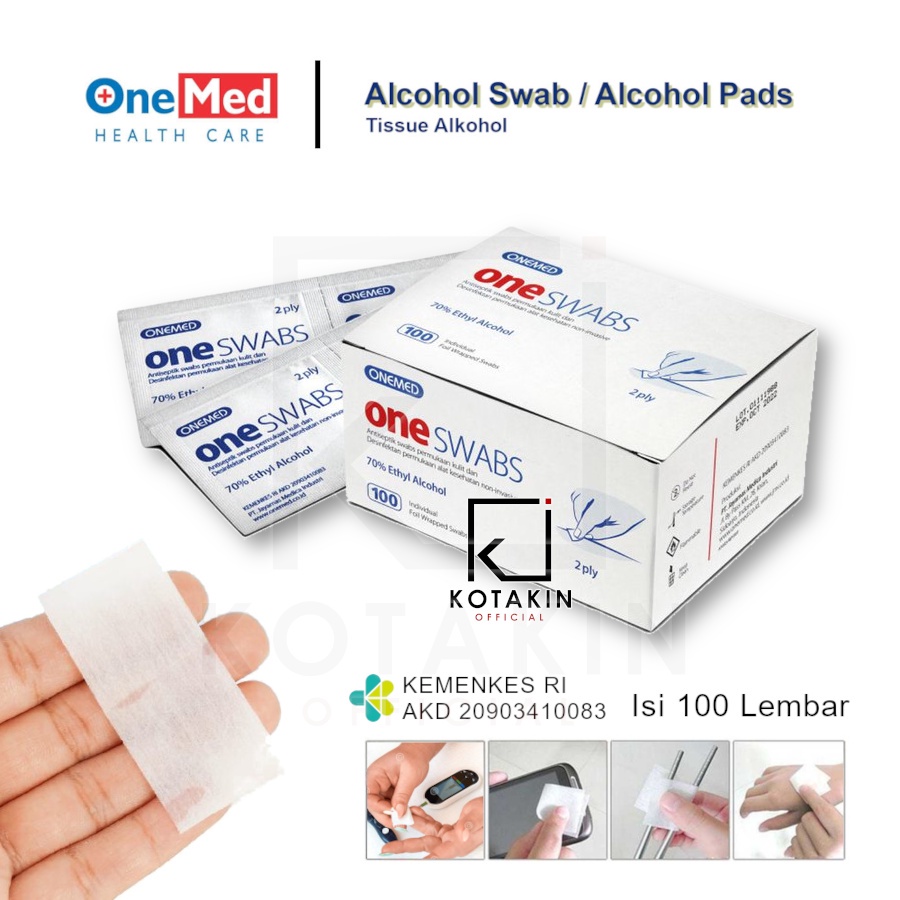 Alcohol Swab ONEMED isi 100lembar - Alcohol Pads - Tissue Alkohol