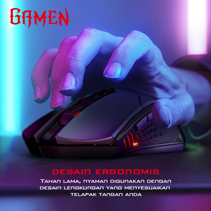 GAMEN GM300W / GM-300W Mouse Gaming Wireless 2400 DPI Black