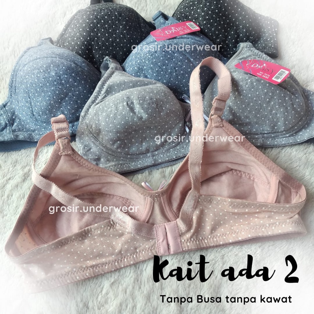 BRA DAISY - BH MOTIF POLKADOT TANPA KAWAT WARNA RANDOM