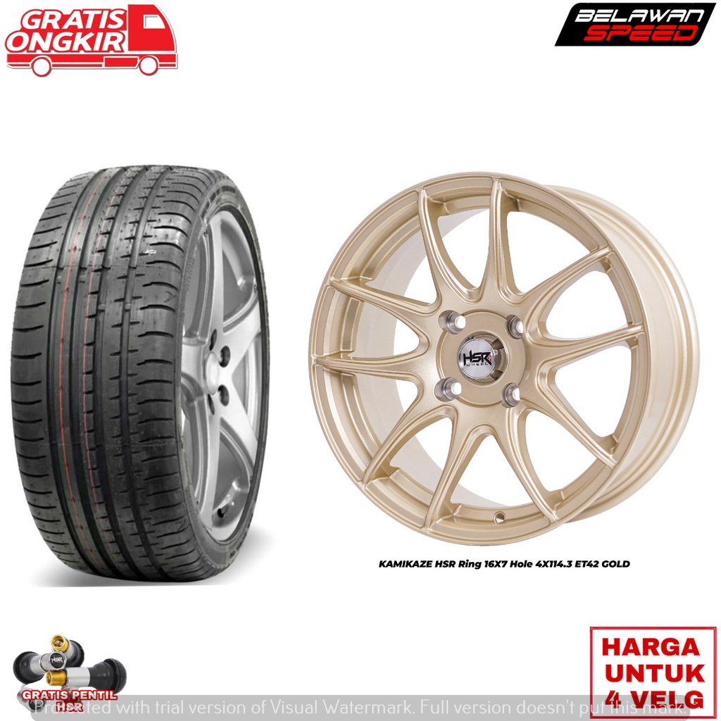 PROMO PAKETAN VELG PLUS BAN PALING MURAH RING 16 HSR KAMIKAZE PLUS BAN ACCELERA/FORCEUM UNTUK AVANZA