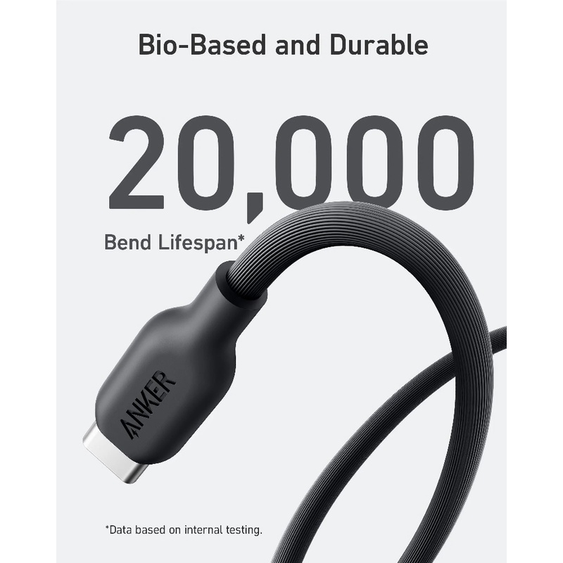 ANKER A80A1 - 541 USB-C to Lightning Cable (Bio-Based) 0.9M - Kabel USB-C ke Lightning 90CM dengan Material Eco-Friendly dari ANKER