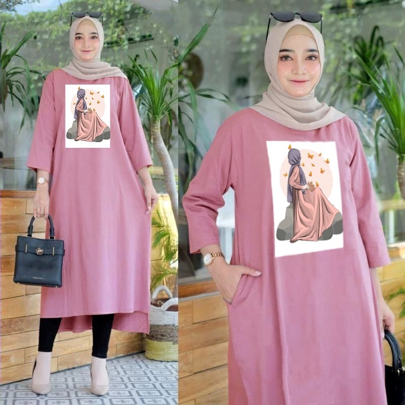 LONG TUNIK WANITA / TUNIK SABLON VIRAL / TUNIK  / BAJU WANITA /  LONG TUNIK ATASAN WANITA / Long Tun