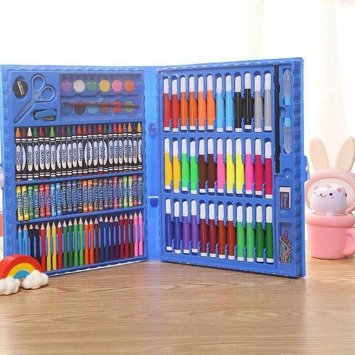 

DFY♤ ()Crayon Anak Pengasah 208pcs Set Alat Menggambar Melukis Anak-anak Crayon Cat Air Pensil TERBARU