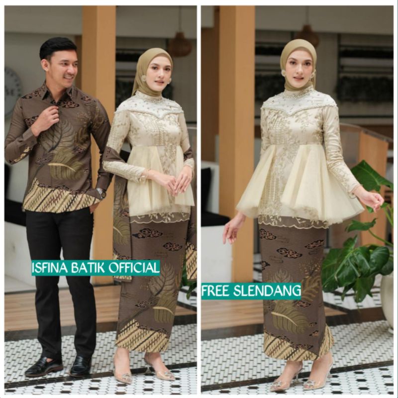 Couple Kebaya Modern Baju Wisuda Tunangan Lamaran Terbaru Baju Batik Brokat Couple Amera