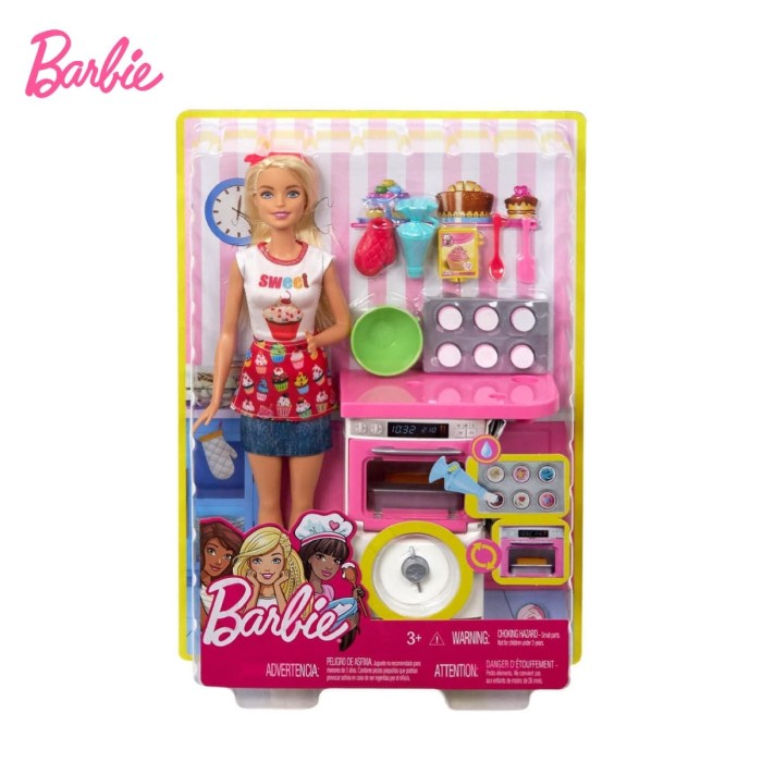 Barbie Bakery Chef Doll And Playset Boneka Permainan Toy