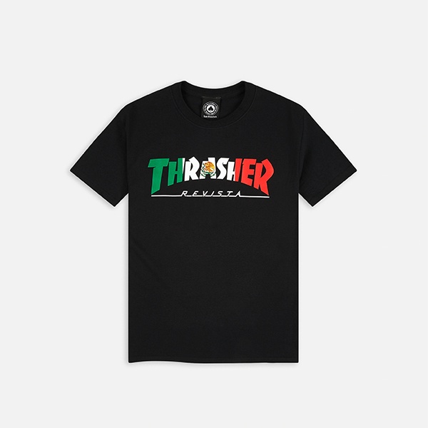 Thrasherr Mexico Logo Black Tee