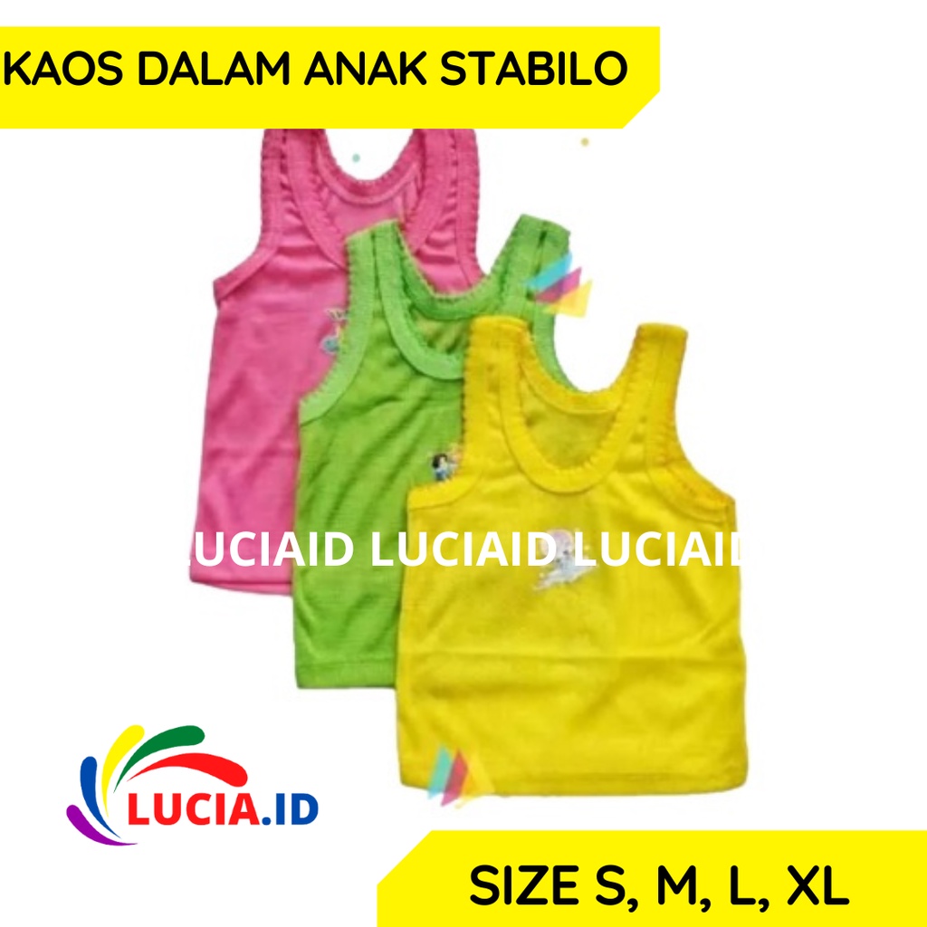 GROSIR 12 PCS KAOS DALAM ANAK CEWEK STABILO ENJI ROSE SIZE S M L XL  LUCIA.ID