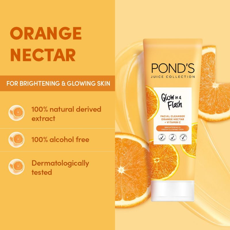 Pond's Juice Collection Cleanser Watermelon Extract 20 gr / Orange Nectar &amp; Micellar Water D-Toxx Charcoal 100 ml