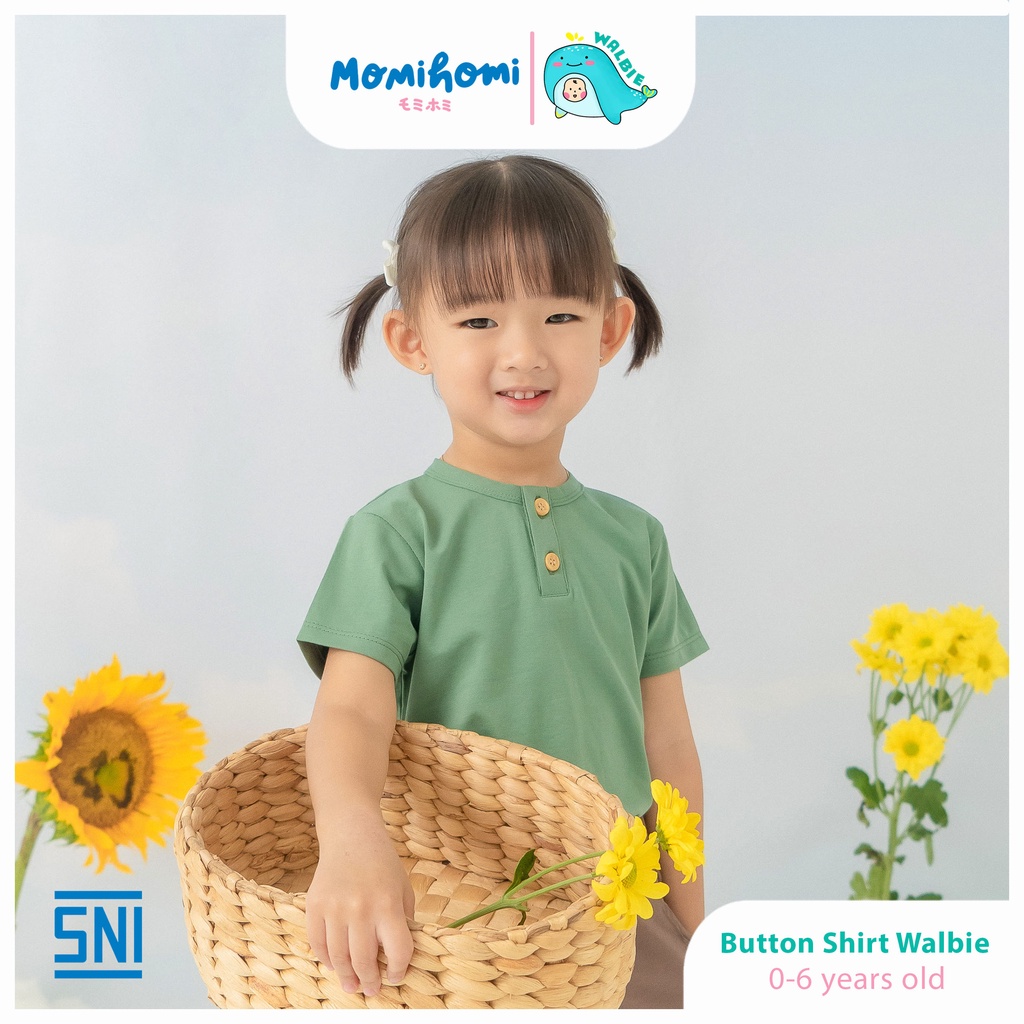 Unisex Walbie Kaos Bayi Anak 001 Button Shirt (BISA TUKAR SIZE) Baby &amp; Kids Kaos Anak Baju Bayi 0 Bulan - 3 Tahun Kaos Polos Basic T-sirt Atasan  libby uniqlo mooi velvet