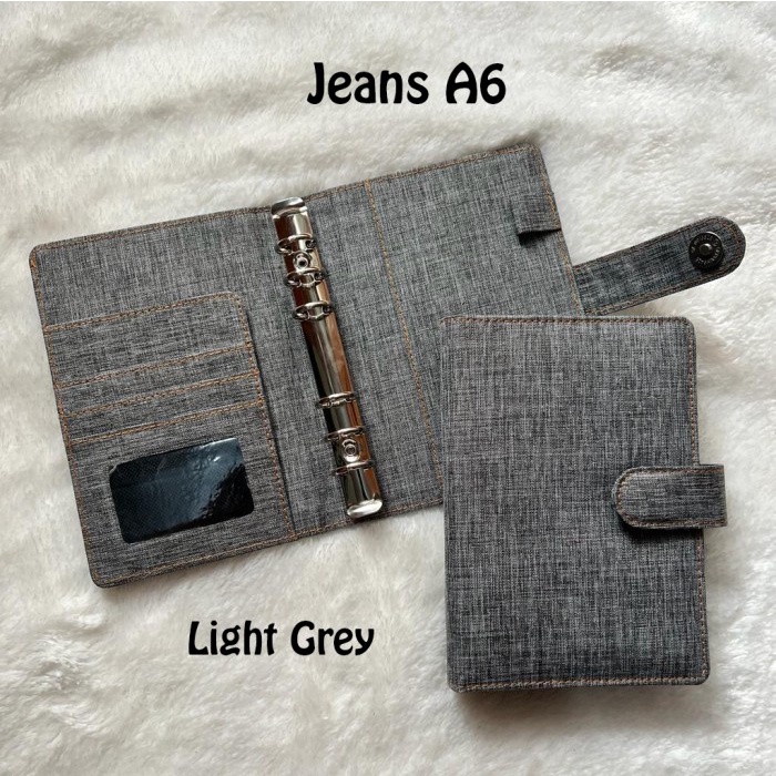 

BINDER BAHAN JEANS UKURAN A6 (6 RING) 9 WARNA PILIHAN