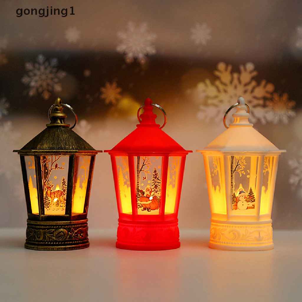 Ggg Ornamen Natal Lampu Lentera LED Santa Claus Merry Christmas Dekorasi Untuk Rumah Xmas Navidad Noel Hadiah Tahun Baru ID