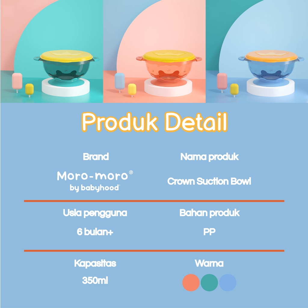 MAK338 MORO MORO MANGKOK MAKAN CROWN SUCTION BOWL MSB2232