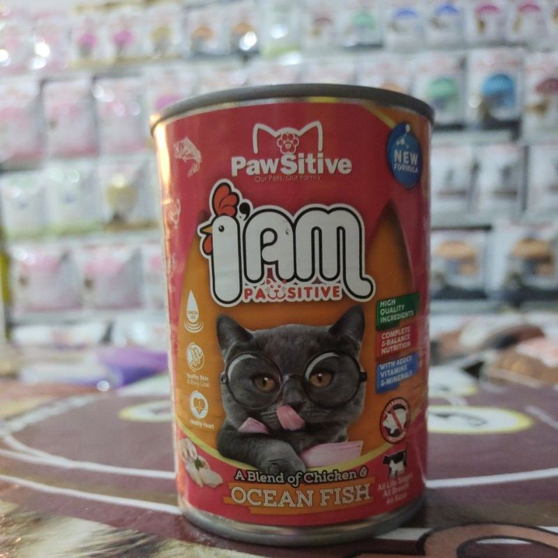 Pawsitive kaleng 400gr iam kitten adult ocean fish &amp; chicken