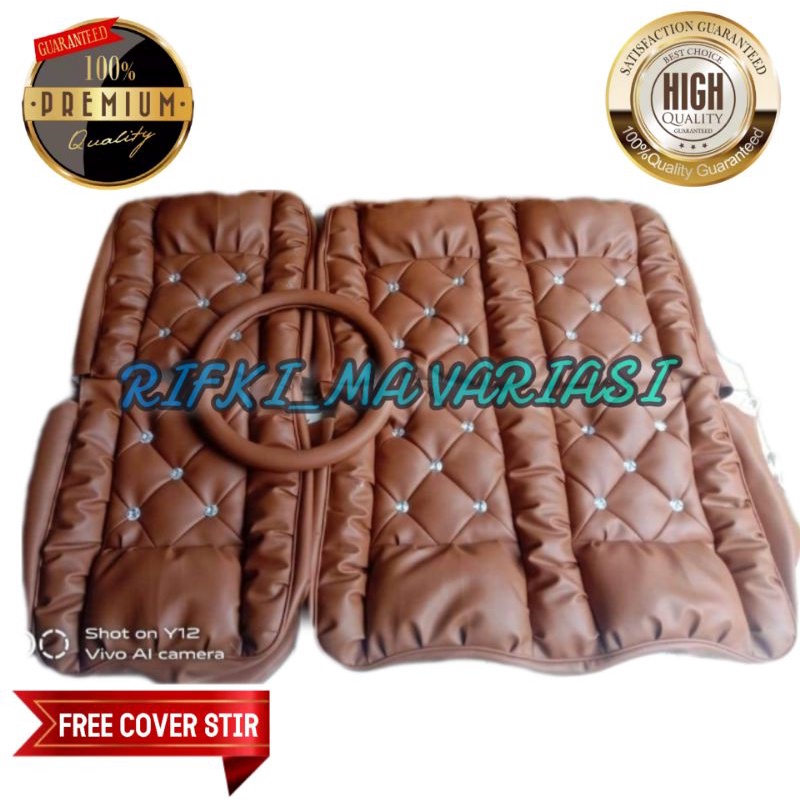 Cover jok mobil l300 pickup motif sofa kancing kristal / Cover jok mobil pickup l300 / Pelindung jok