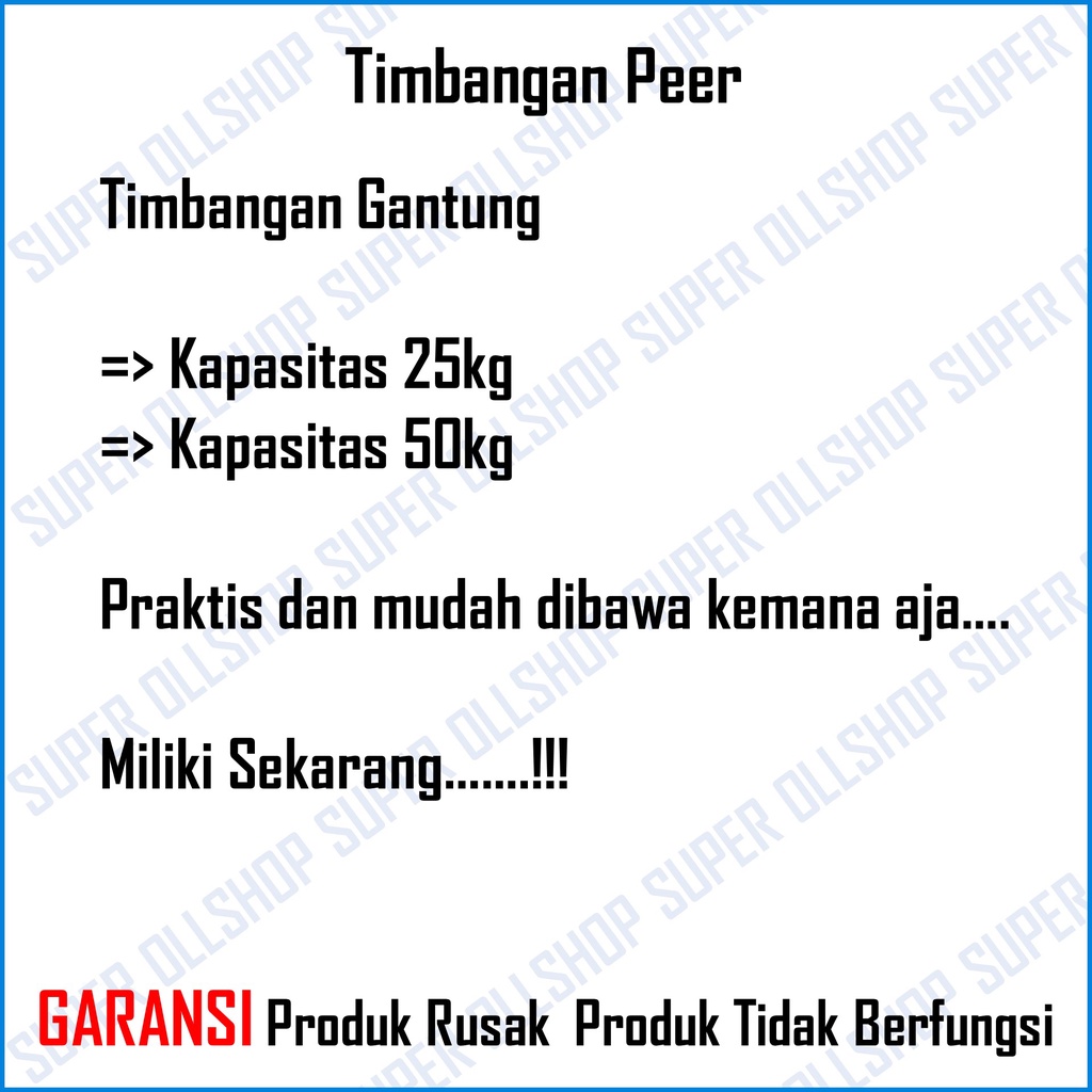 Timbangan Gantung Per 50kg 25Kg / Timbangan Tarik Veer Manual / Timbangan Tarik Besot 50 kg 25Kg / Timbangan Gantung Koper Manual Per 25 Kg