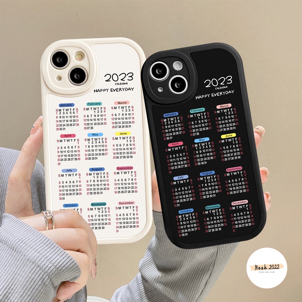 Soft Case Mi12 11 Lite 11T Pro PO CO M3 X3 NFC Redmi 10 10C 10A 9T 9A 9 9C NFC Note 11Pro Plus8 9 9s10 10s 11 11s 10Pro 9Pro 8Pro 2023kalender Couple Telepon Kubus Lurus Sarung