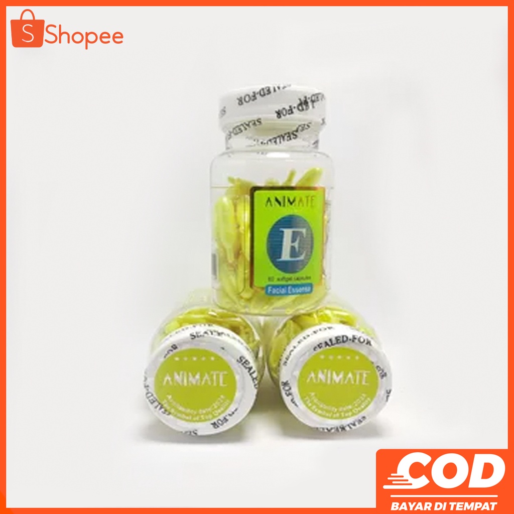 Serum Wajah Glowing Animate Vitamin E Isi 60 Kapsul - Serum Wajah Glowing BPOM ORI Animate Vitamin W