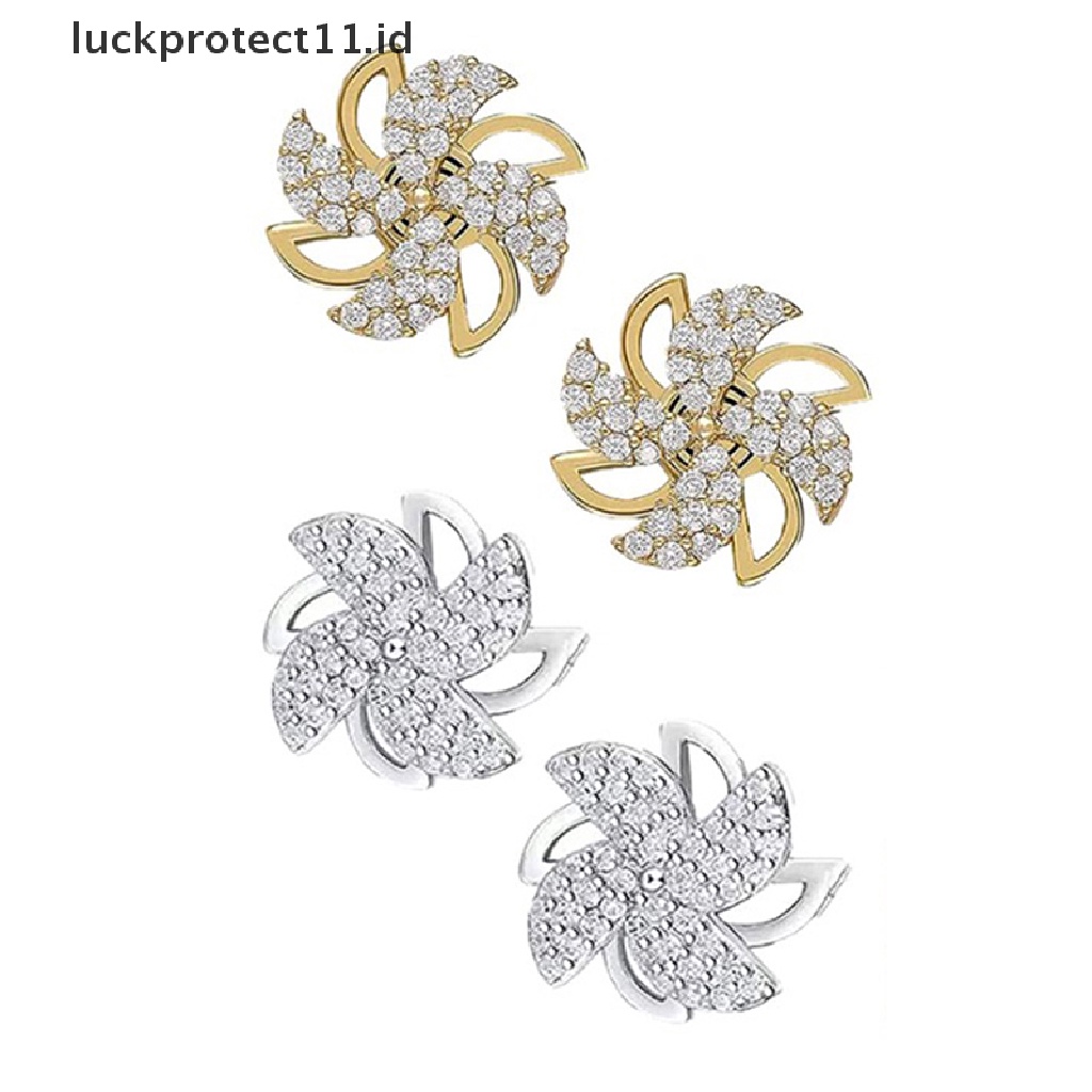 /Fashion Hot// Fashion// Rotag Windmill Ear Studs Anting Perak925 Lapis Perak Murni Wanita Perhiasan.