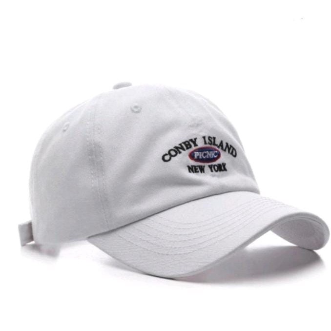 Topi Baseball Distro Unisex Hat Casual Cotton Material Bordir CONBY ISLAND   Baseball Soft Cotton