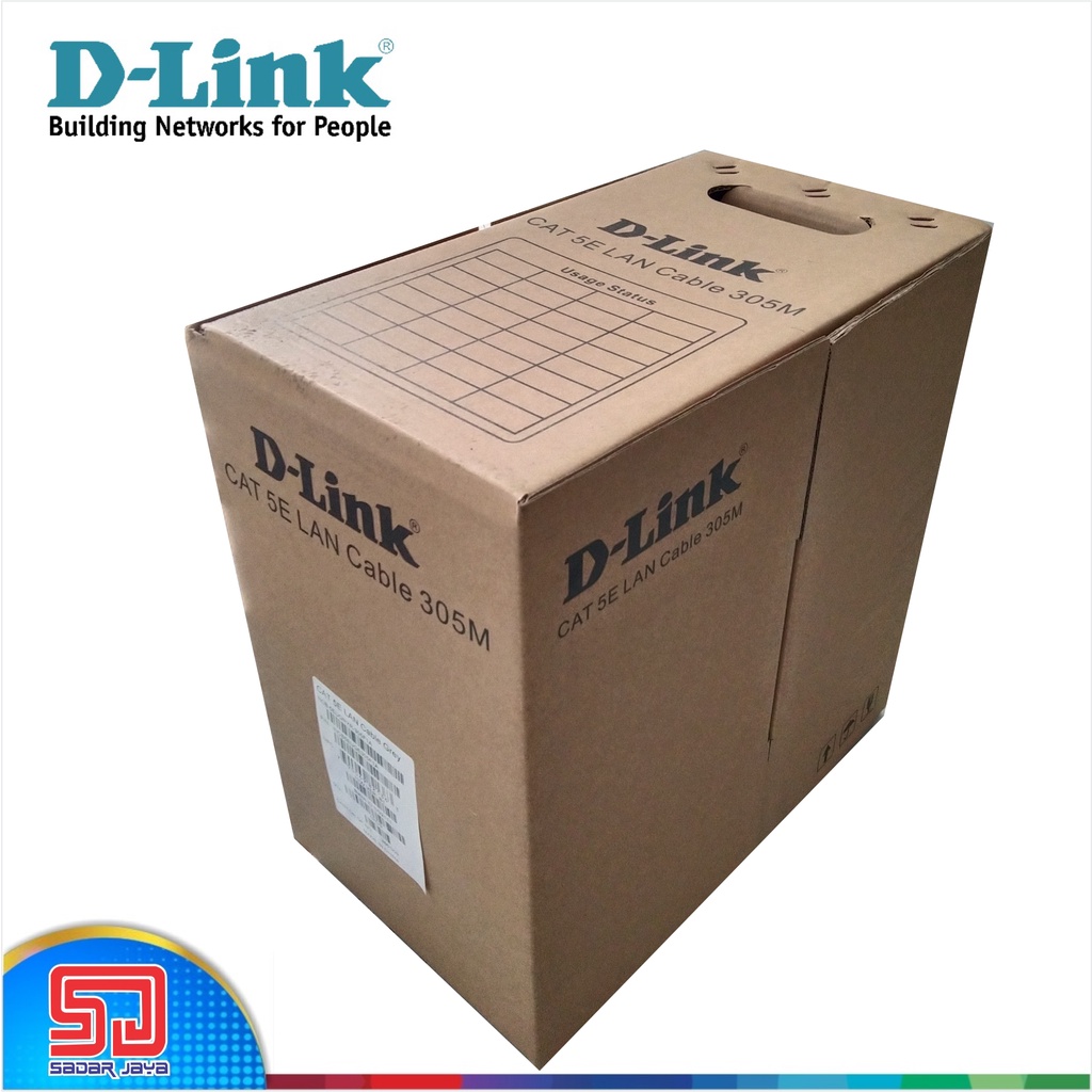 D-Link Solid Kabel UTP CAT 5e LAN Jaringan Internet Roll 305meter