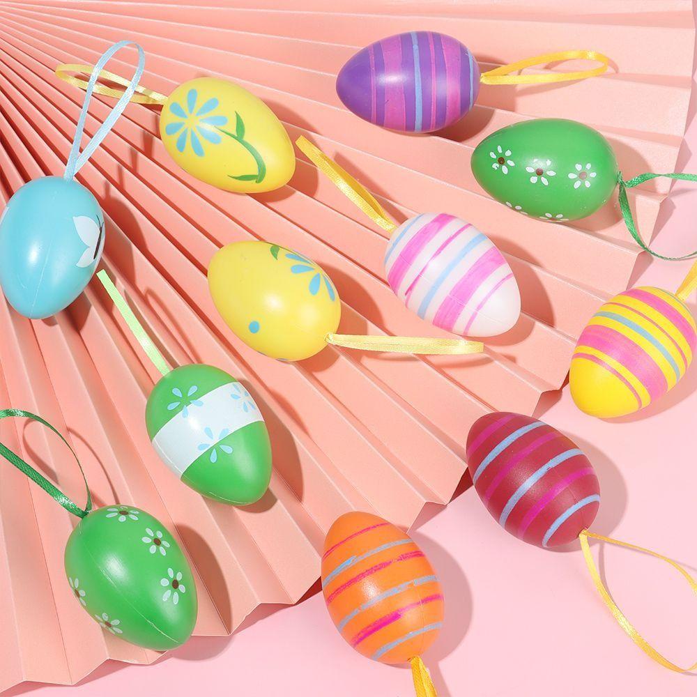 PREVA 12/24Pcs Easter Eggs Easter Decoration DIY Crafts Favor Kids Gifts Artificial Eggs