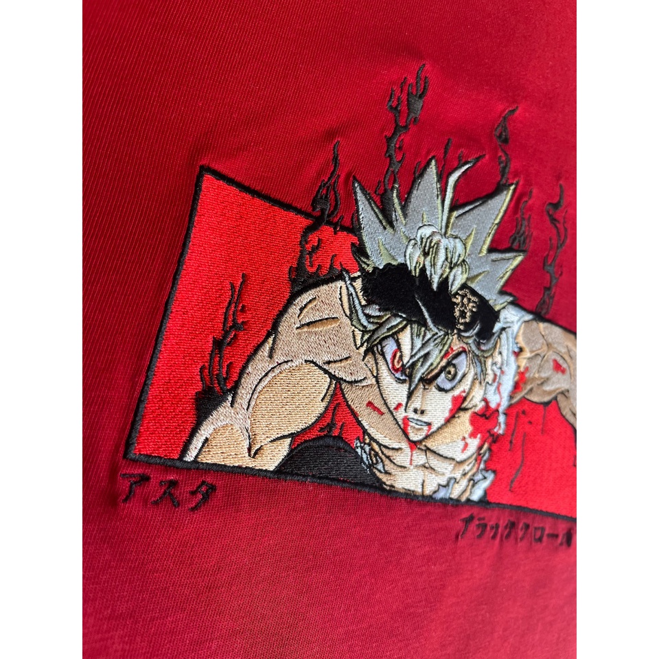 Crewneck Asta Devil Embroidery Anime Manga Black Clover Premium Unisex