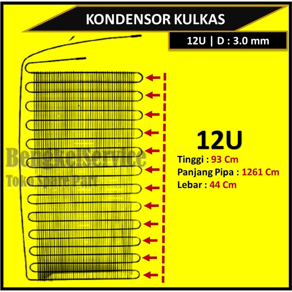 KONDENSOR CONDENSOR KULKAS 12U BEND