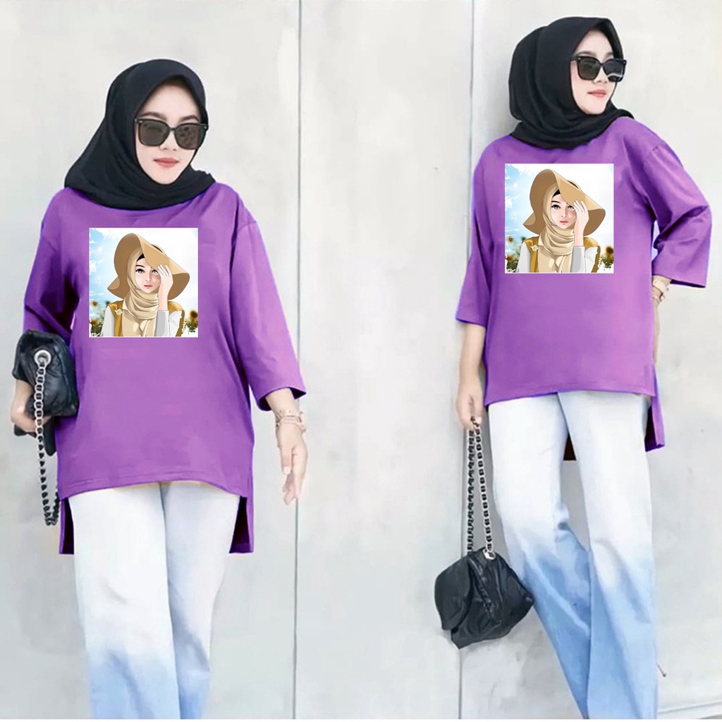 GSC - Long Tunik Anime 030 / Tunik wanita dewasa / Tunik panjang motif / Tunik wanita hijab / Tunik wanita bahan moscrepe