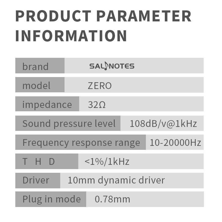 7Hz Salnotes Zero HiFi In Ear Earphone non MIC