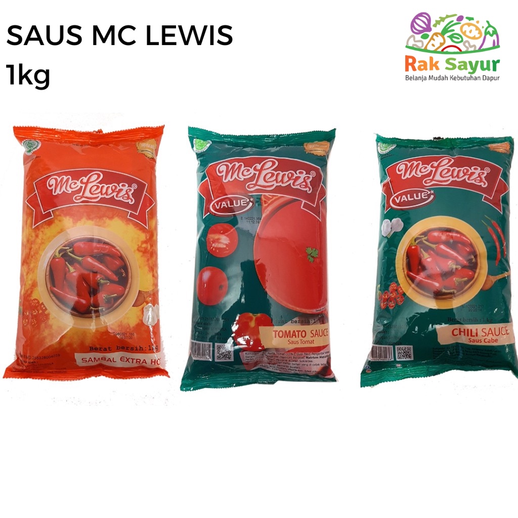 

Saus Mc Lewis 1kg Tomat dan Sambal Asli Chili Frozen Food Rak Sayur Padang