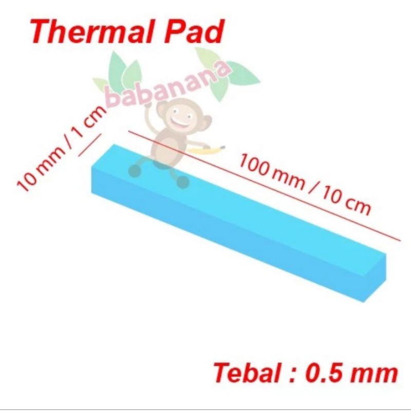 Thermal pad 100mm x 10mm x 0.5mm - 10cm x 1cm x 0.05cm mm cm heatsink