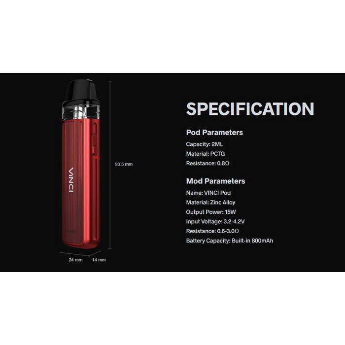 Authentic Voopoo Vinci Pod Kit 800Mah