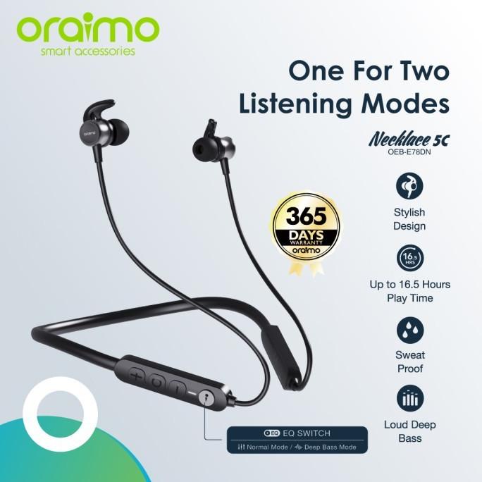 Oraimo Necklace 5C Headset Bluetooth / Earphone Wireless Oeb-E78Dn Mahoberry