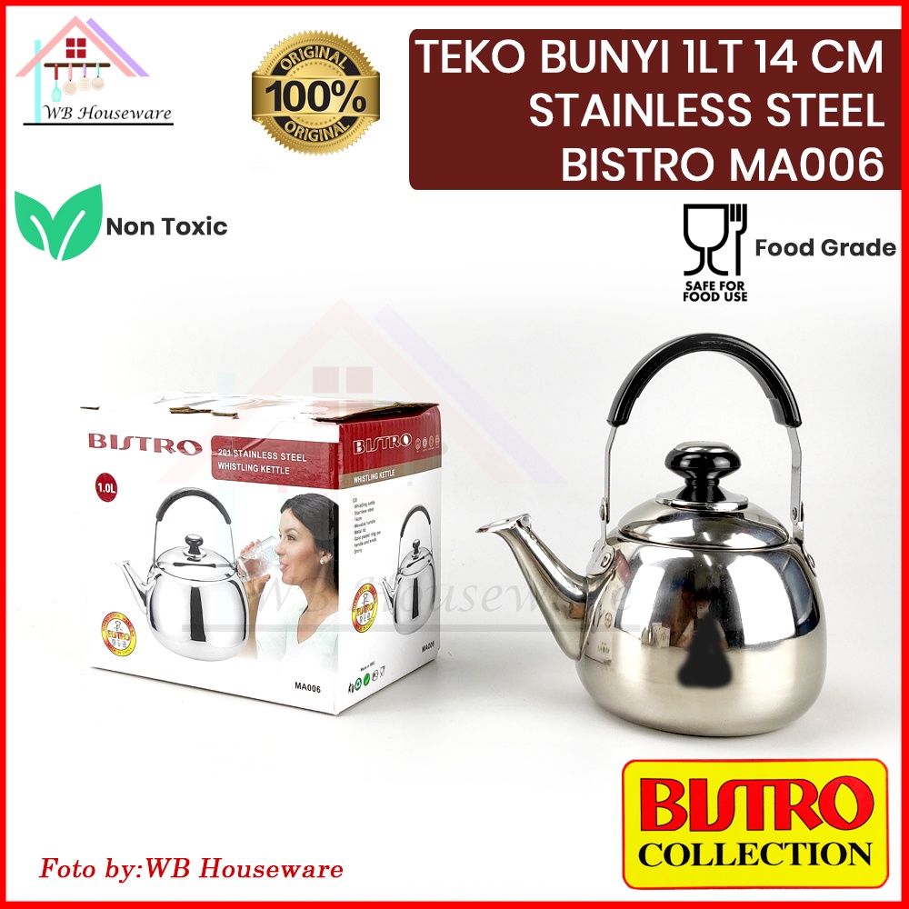 teko bunyi 1Liter / teko siul stainless / whistling kettle BISTRO
