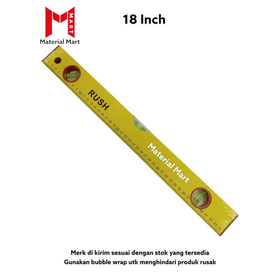 Waterpass 18 Inch | Alat Ukur Waterpas 18&quot; | Pengukur Dimensi No Magnet | Material Mart