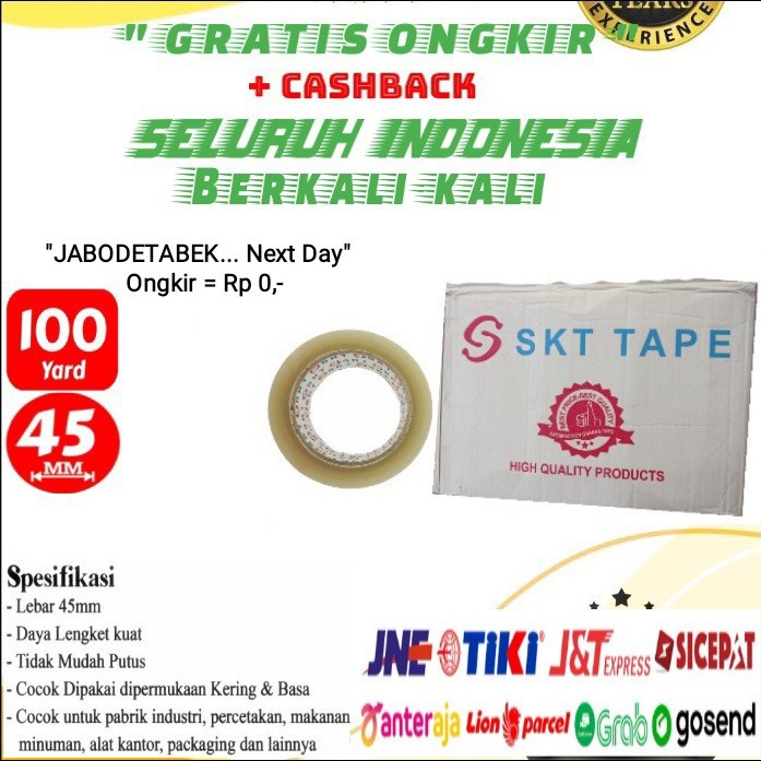 

LAKBAN 45mmx100 YARD bening_coklat (lengket-kuat)KHUSUS GRAB/GOJEK