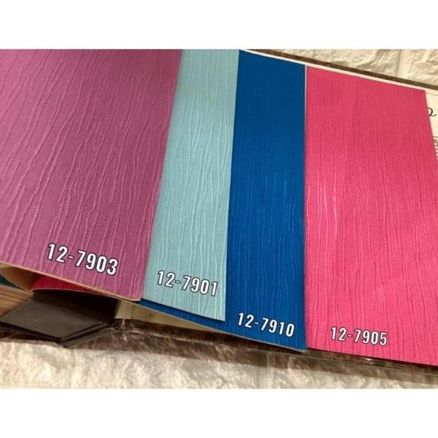 Wallpaper Dinding Murah Polos Tekstur Urat Garis Warna Biru Pink Cerah Ukiukishop_
